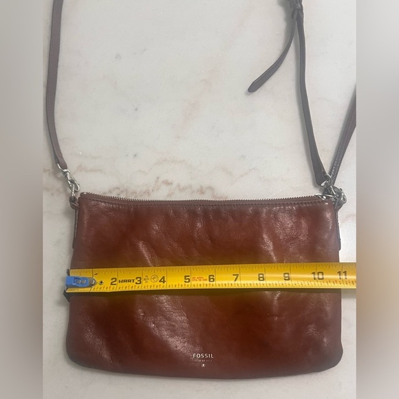 Fossil Soft Tan Leather Toaster Adjustable Strap Crossbody Bag Handbag Purse - Picture 12 of 14